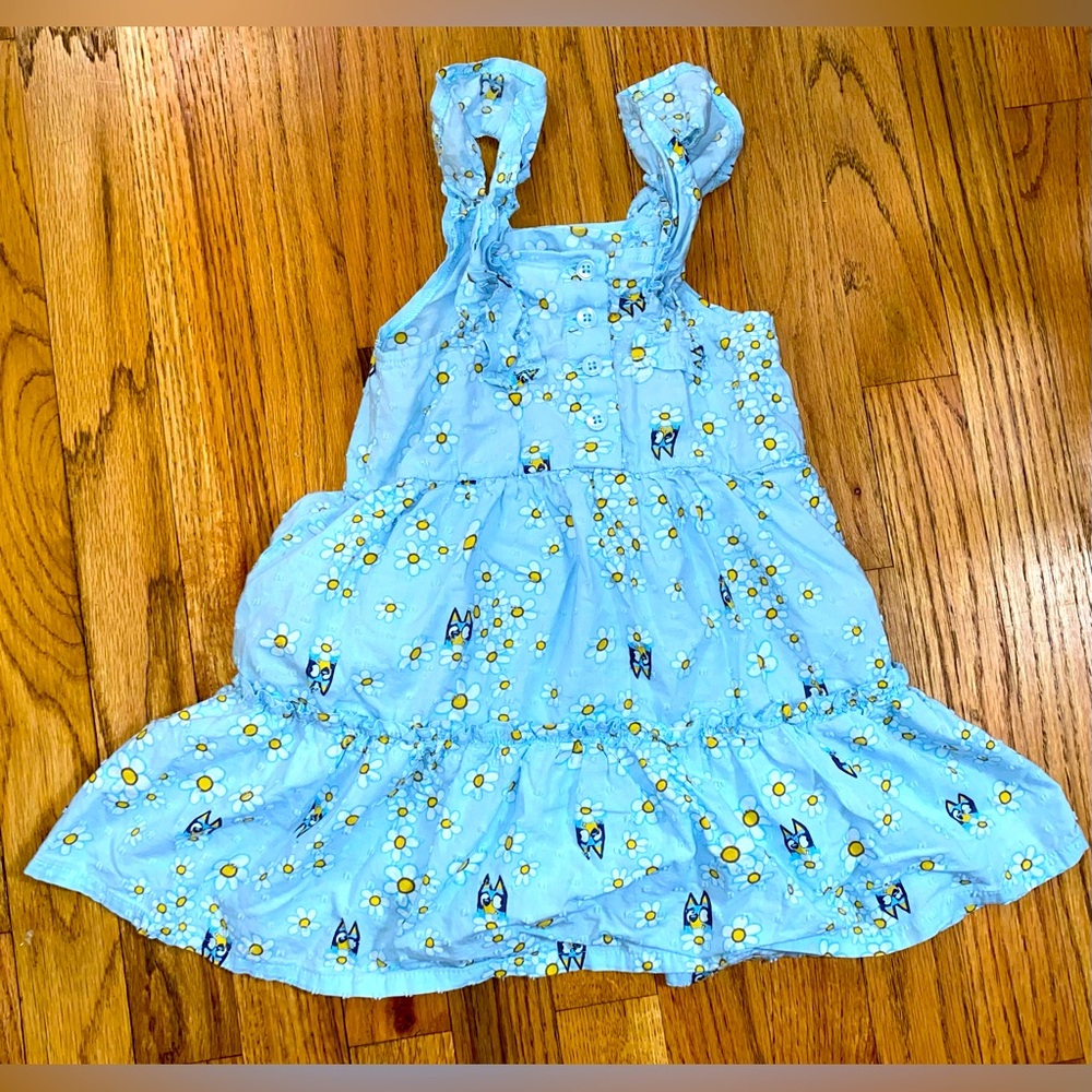 Bluey Daisy Dress Blue Sleeveless | Toddler Girls Size 4T